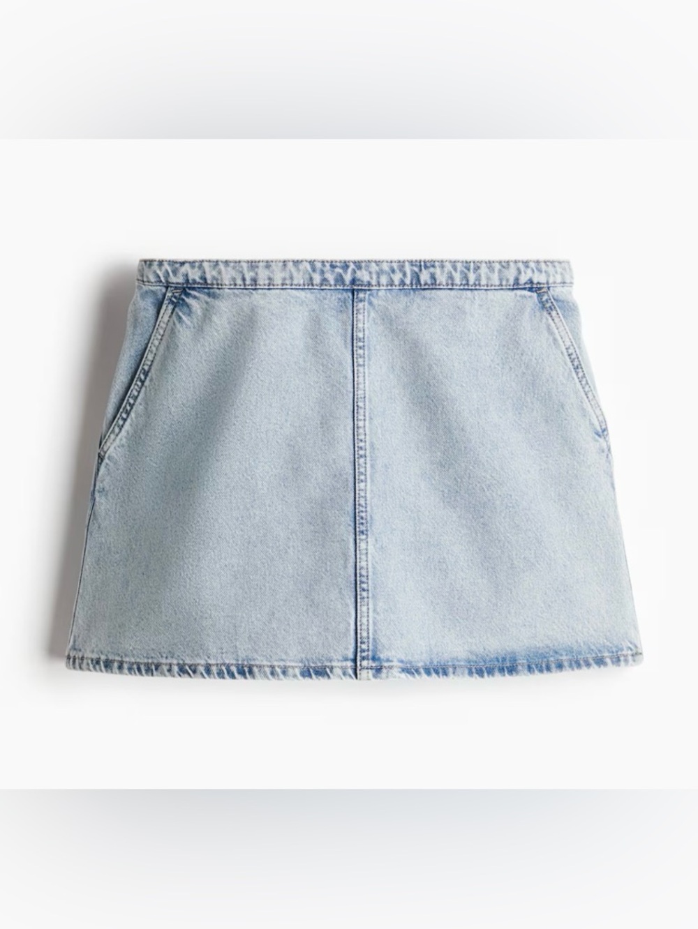 H&M Light Blue Denim A-Line Mini Skirt